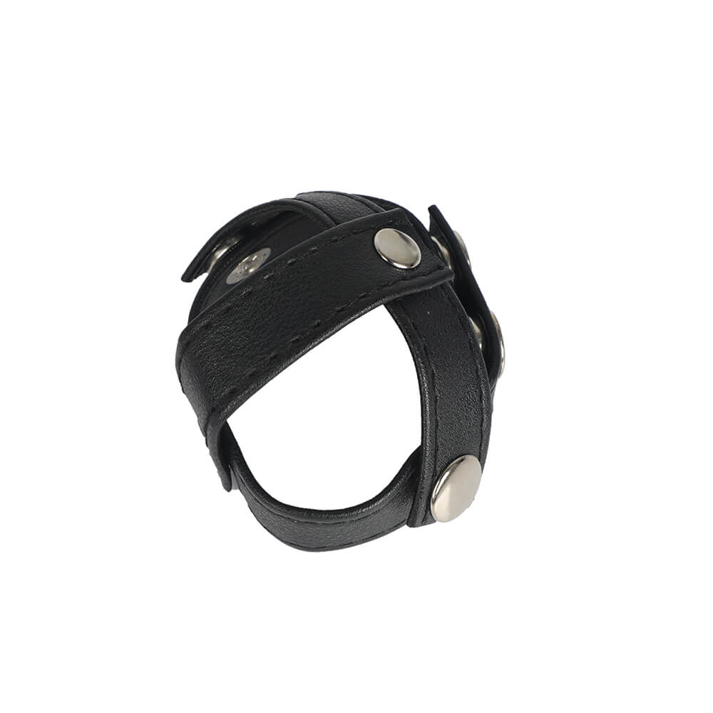 Adjustable Triple Leather Cock Ring Sex Toy For Men Using Male sex toy