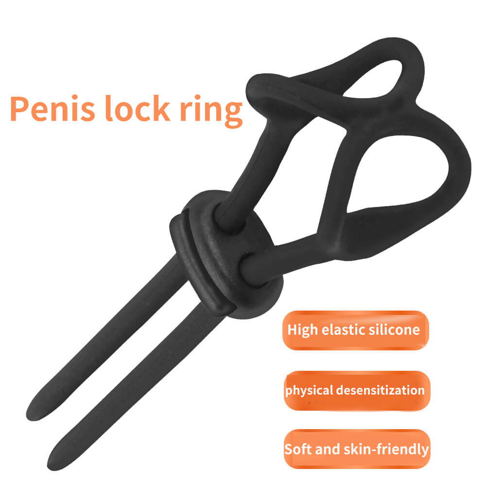 Black Silicone Adjustable Penis Ring Sex Toy for Adult Men Male sex toy