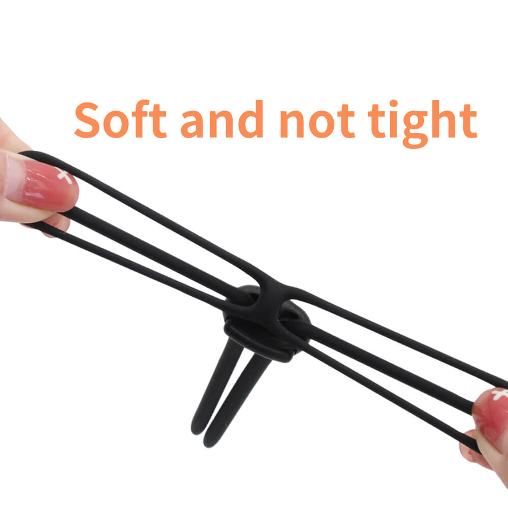 Black Silicone Adjustable Penis Ring Sex Toy for Adult Men Male sex toy