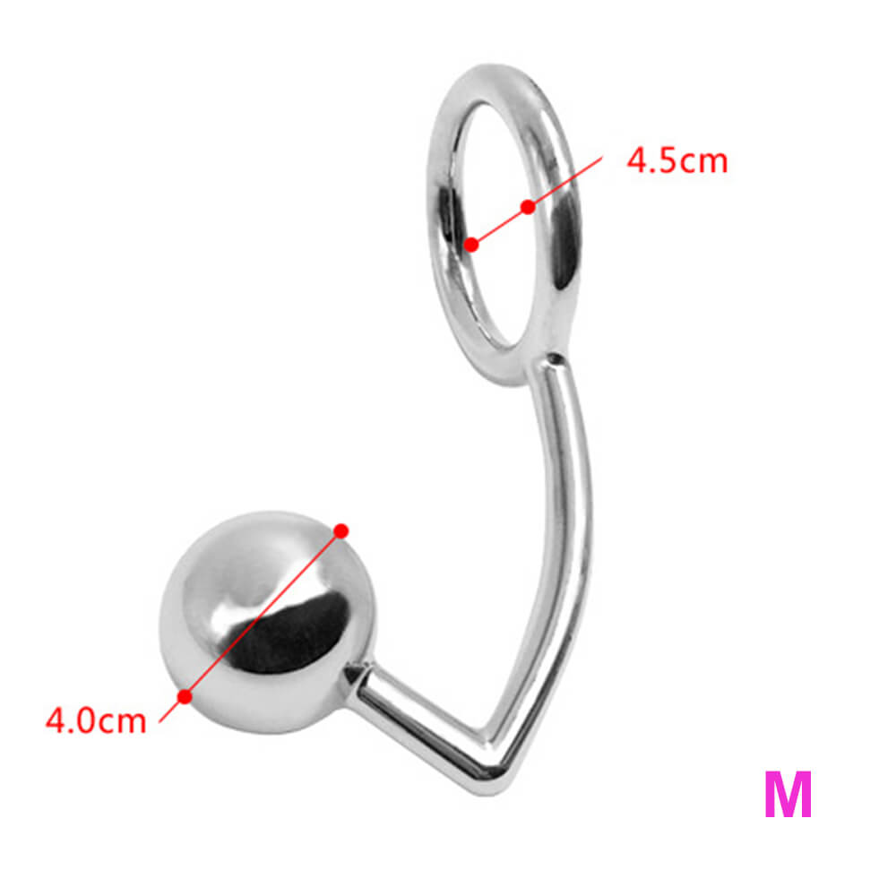 40/45/50mm Metal Anal Hook With Penis Ring Anal Plug Sex Toy Male sex toy