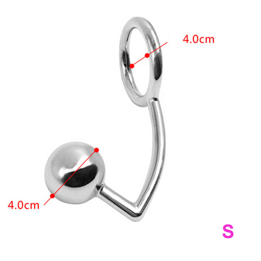 40/45/50mm Metal Anal Hook With Penis Ring Anal Plug Sex Toy Male sex toy