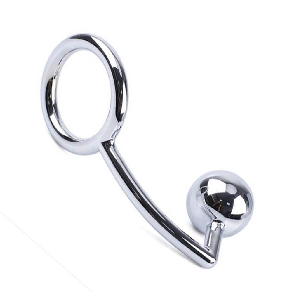 40/45/50mm Metal Anal Hook With Penis Ring Anal Plug Sex Toy Male sex toy