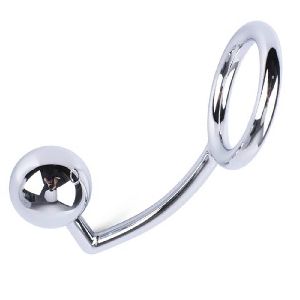 40/45/50mm Metal Anal Hook With Penis Ring Anal Plug Sex Toy Male sex toy