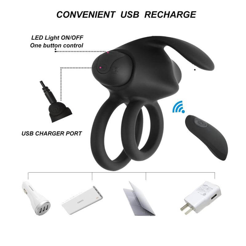 Bullet Double Rings 10 Vibrating Men Penis Ring Male sex toy