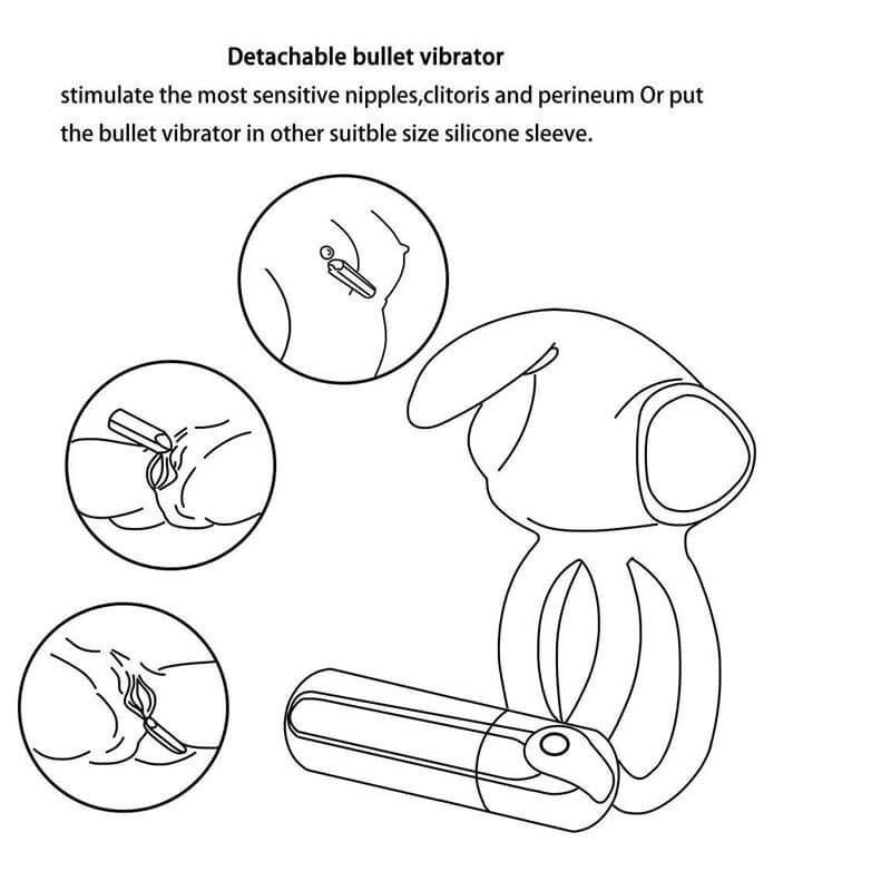 Bullet Double Rings 10 Vibrating Men Penis Ring Male sex toy