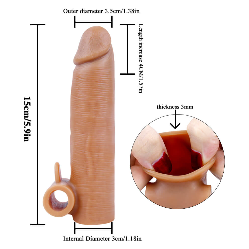 5.9in Soft Elastic Cock Sleeve Extension With Thin Skin For Masturbation Male sex toy