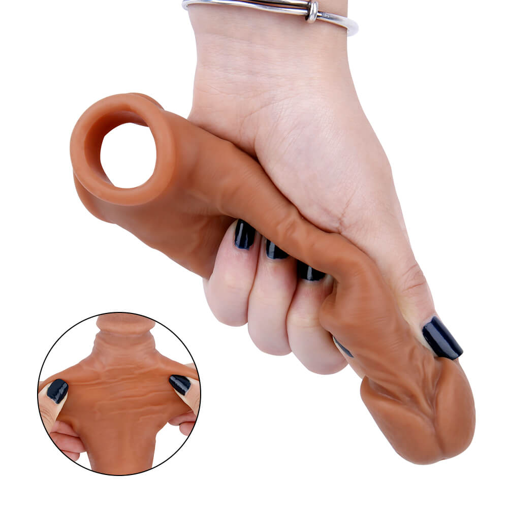 6.3in Stretchy Elastic Extended Thickened Cock Sheath Sleeve For Men Male sex toy