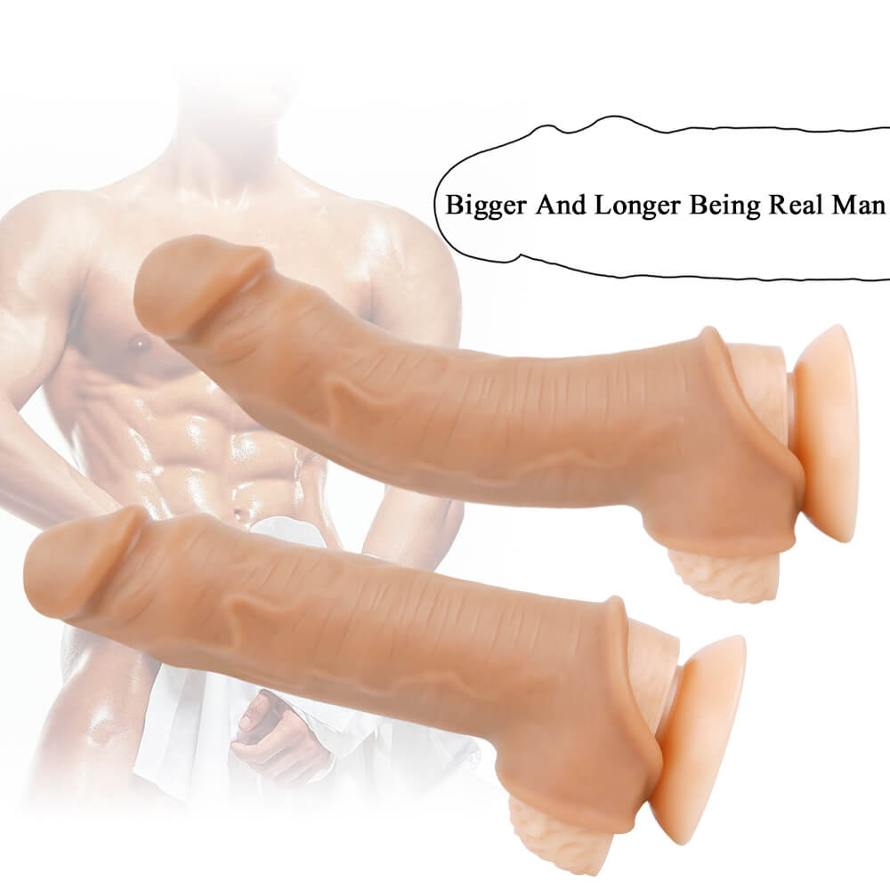 6.3in Super Stretchy Realistic Cock Sleeve Extension With Blue Veins Male sex toy