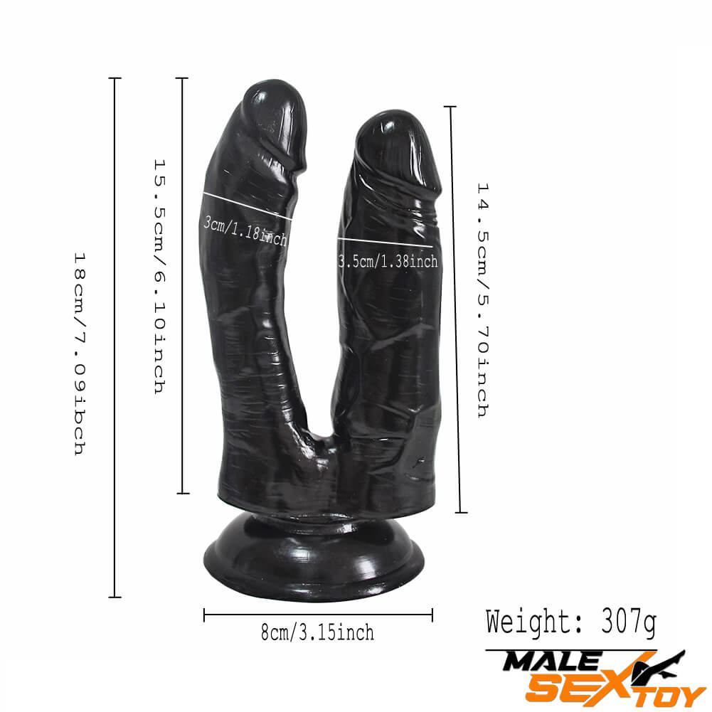 7.09in Realistic Design Dual Heads Dildo For Gay Lesbian Male sex toy
