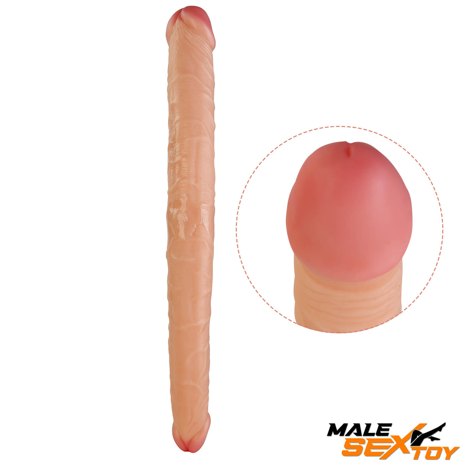 14.6in 10.6in Big Small Glans Dual Heads Dildo For Gay Men
