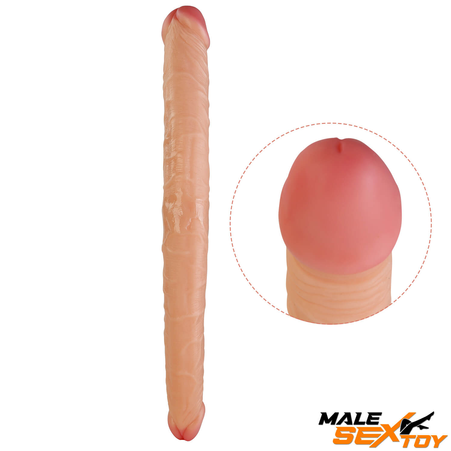 14.6in 10.6in Big Small Glans Dual Heads Dildo For Gay Men Male sex toy