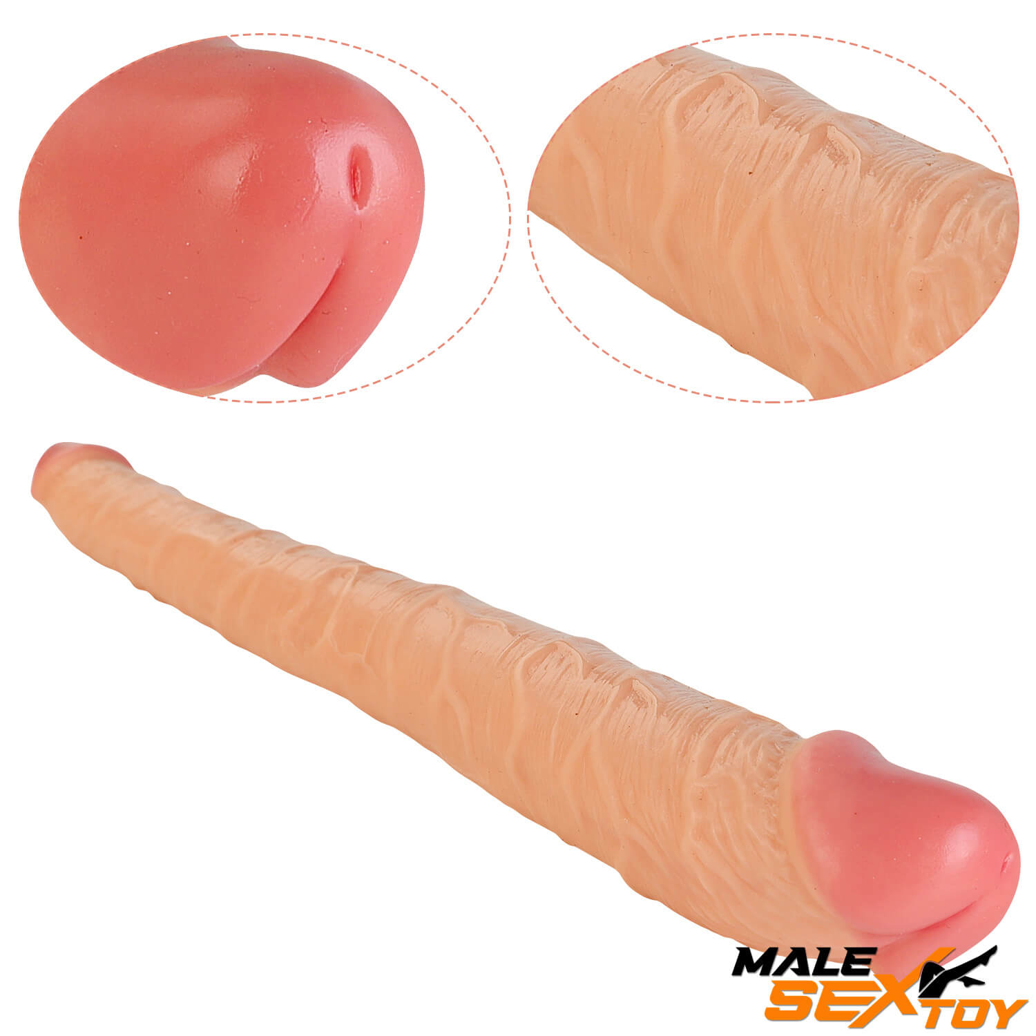 14.6in 10.6in Big Small Glans Dual Heads Dildo For Gay Men Male sex toy