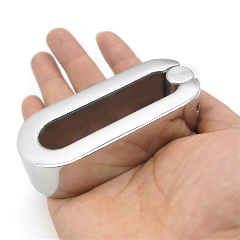 Metal Flat Scrotum Pendant Ball Stretcher Penis Weight Restraint Male sex toy
