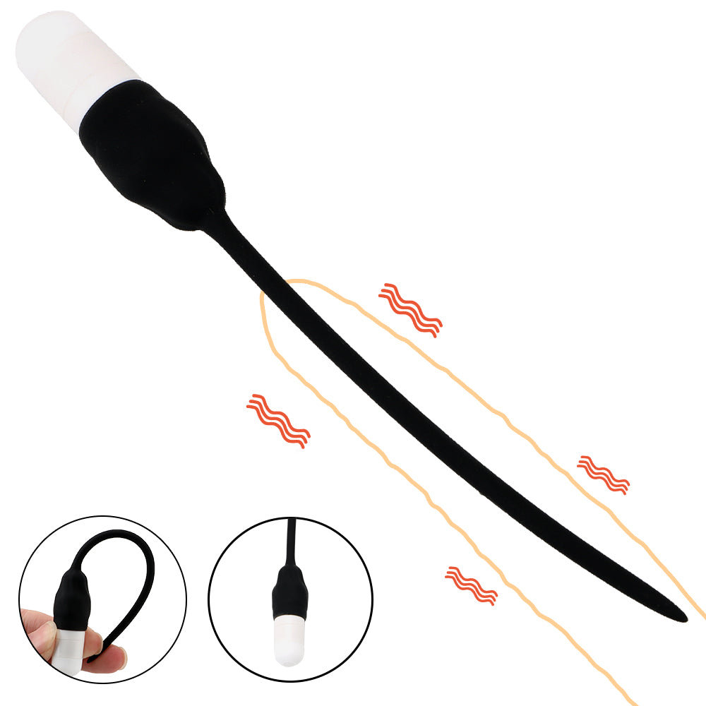 Vibrating Urethral Sounding Dilator Penis Plug Cum Stopper Sex Toy Male sex toy
