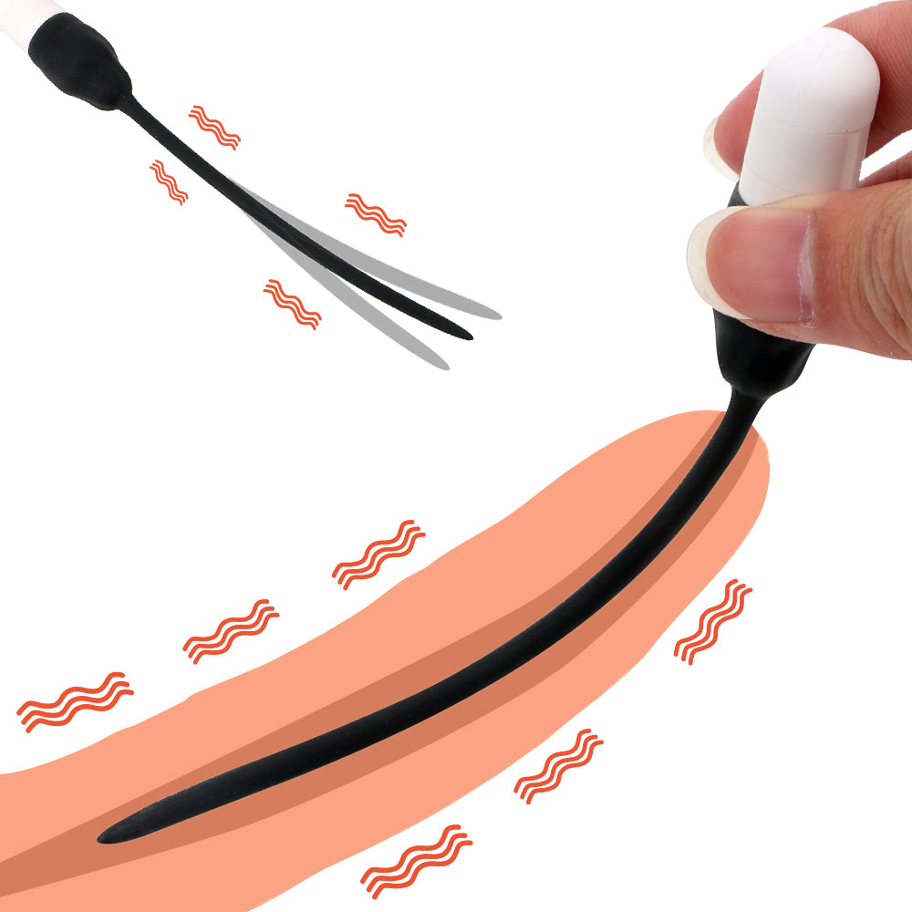 Vibrating Urethral Sounding Dilator Penis Plug Cum Stopper Sex Toy Male sex toy
