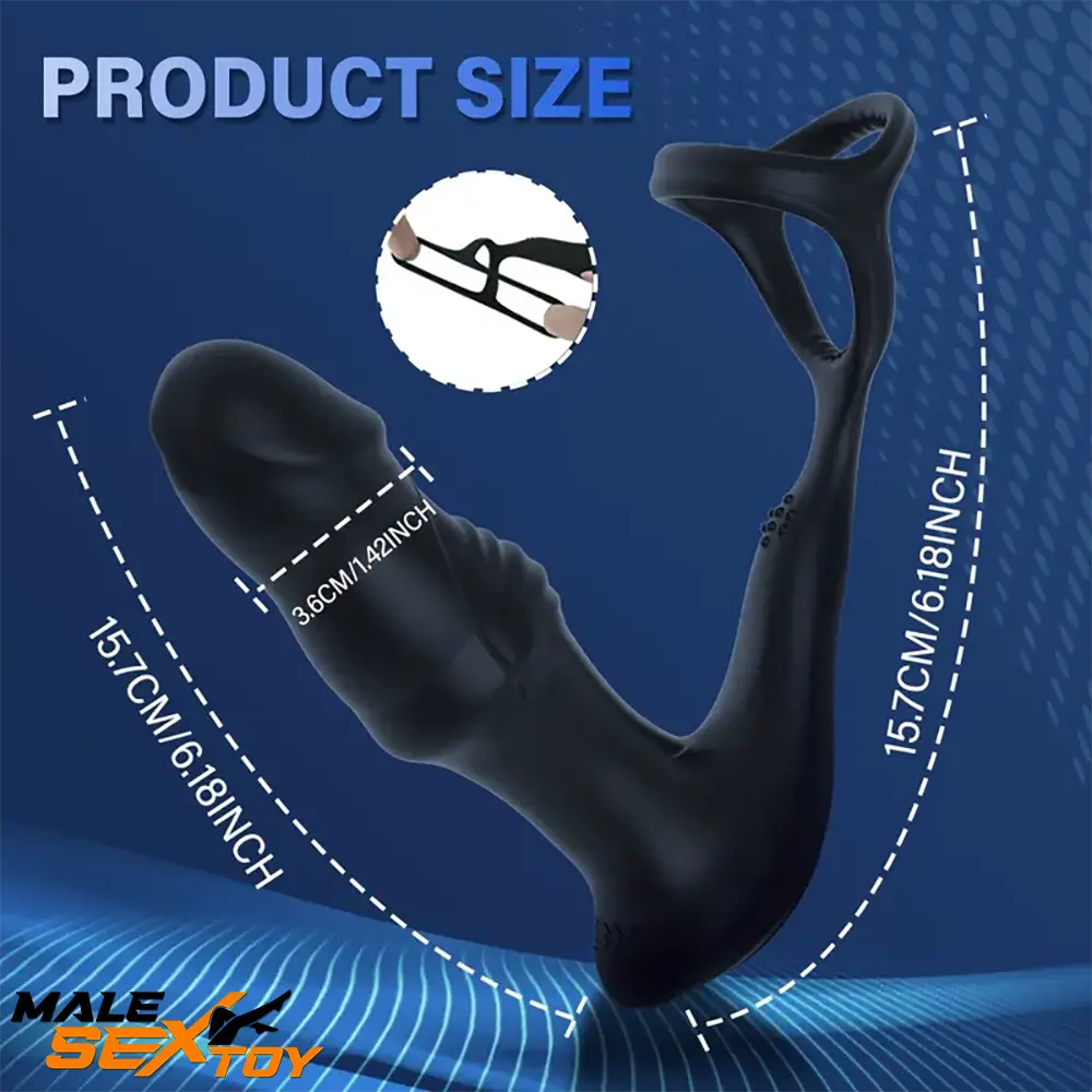 6.18in Unisex Soft Silicone Thrusting Vibrating Wiggling Auto Dildo Male Sex Toy