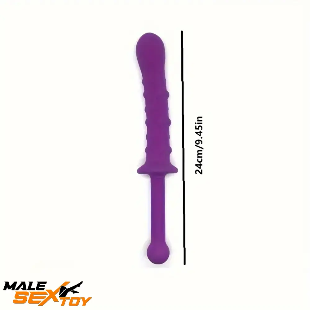 9.45in Unisex Soft Silicone Big Spiked Dildo With Handle For Adult Male Sex Toy