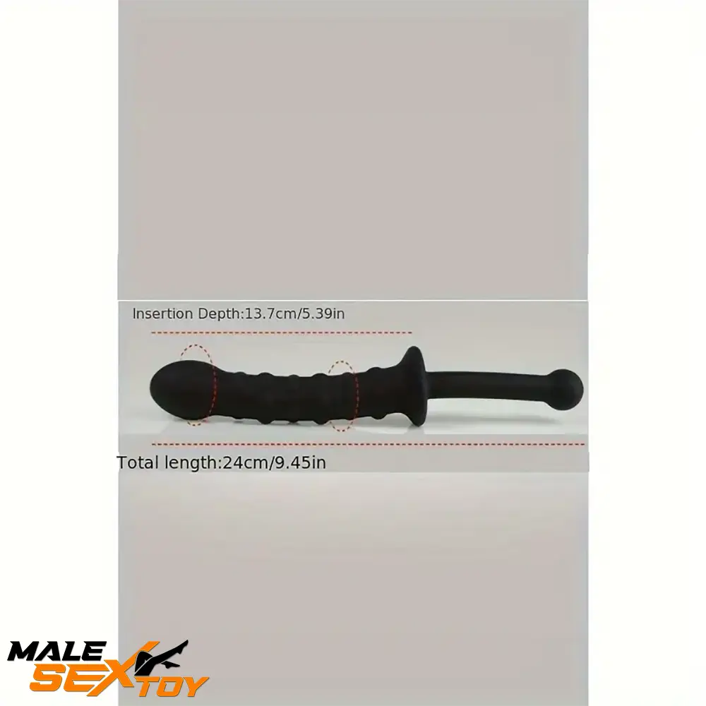 9.45in Unisex Soft Silicone Big Spiked Dildo With Handle For Adult Male Sex Toy