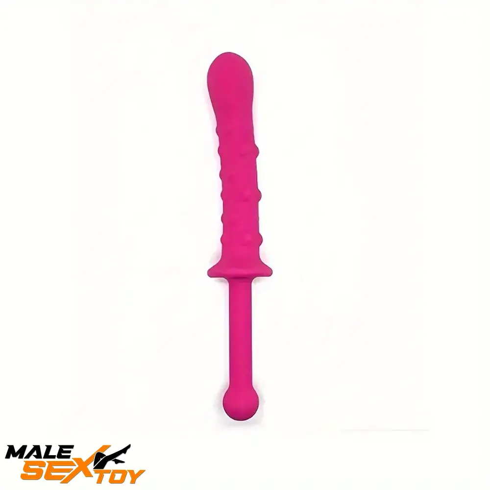 9.45in Unisex Soft Silicone Big Spiked Dildo With Handle For Adult Male Sex Toy