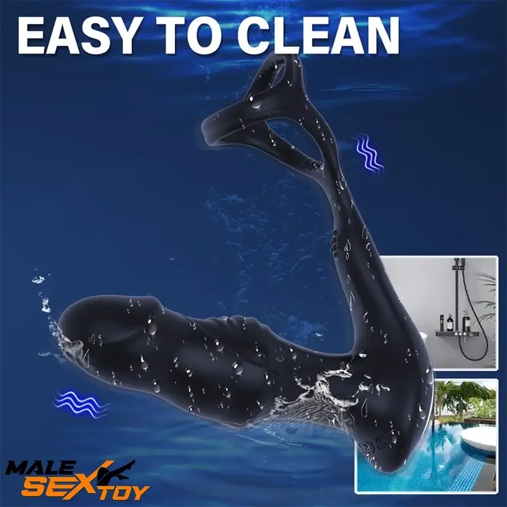 6.18in Unisex Soft Silicone Thrusting Vibrating Wiggling Auto Dildo Male Sex Toy