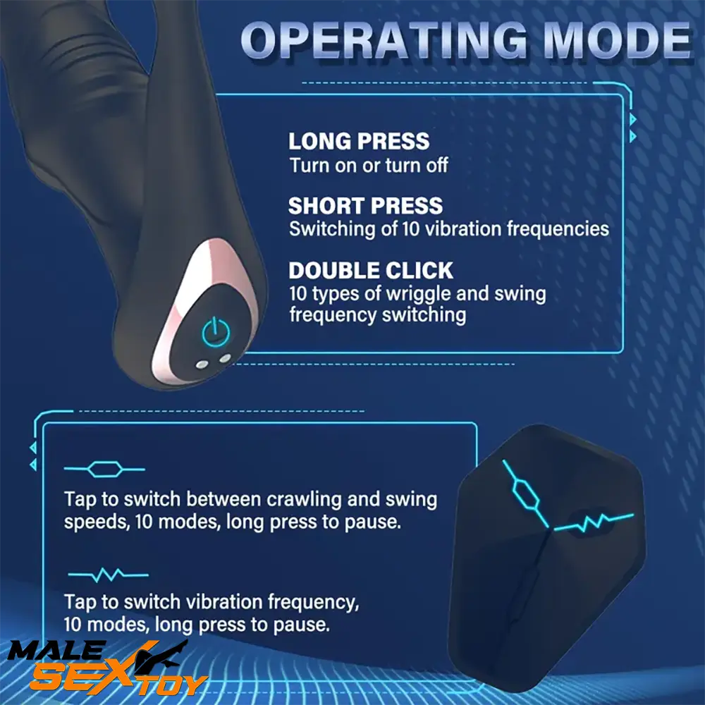 6.18in Unisex Soft Silicone Thrusting Vibrating Wiggling Auto Dildo Male Sex Toy