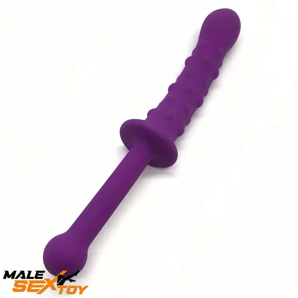 9.45in Unisex Soft Silicone Big Spiked Dildo With Handle For Adult Male Sex Toy