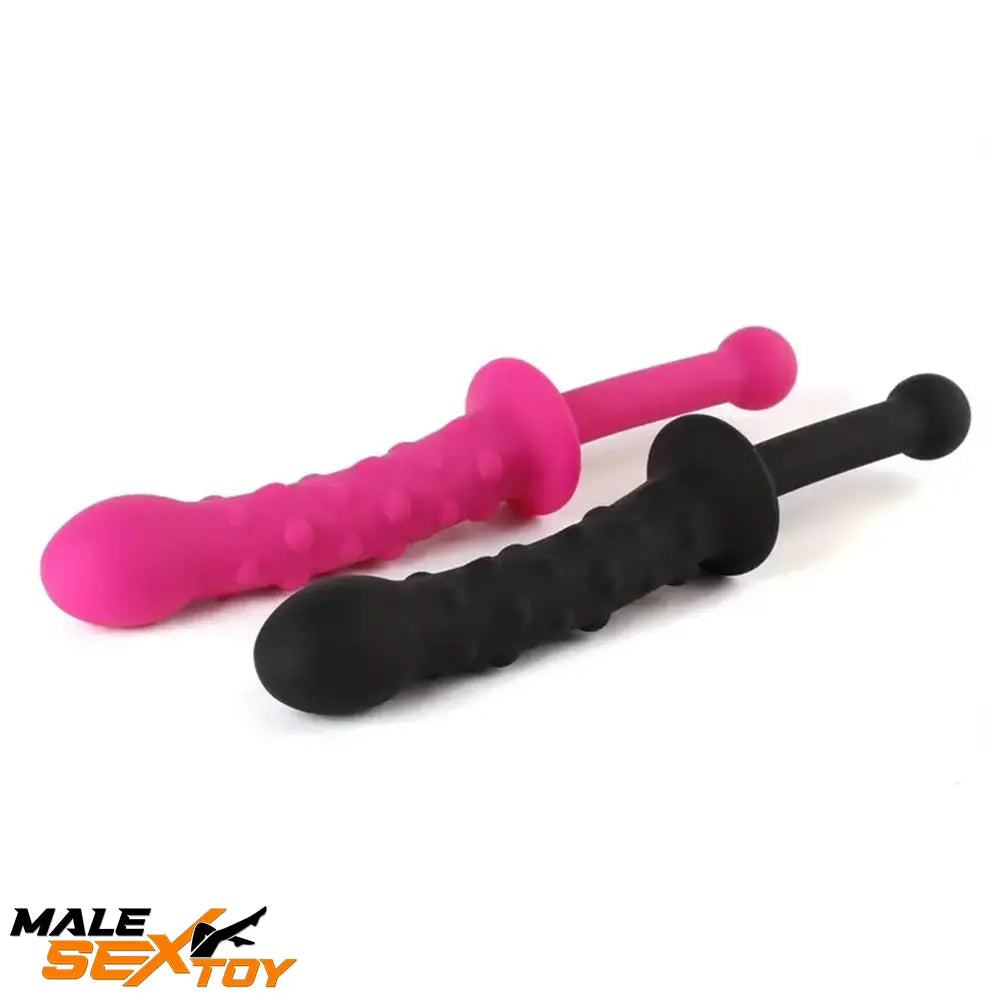 9.45in Unisex Soft Silicone Big Spiked Dildo With Handle For Adult Male Sex Toy