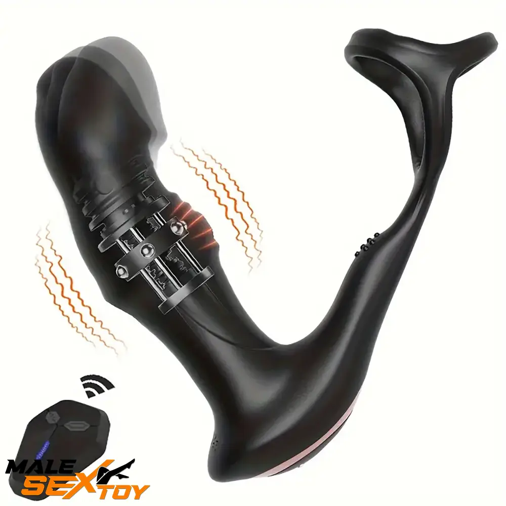 6.18in Unisex Soft Silicone Thrusting Vibrating Wiggling Auto Dildo Male Sex Toy