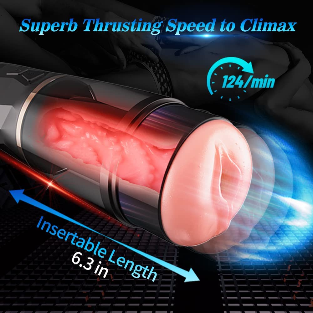 Superb Thrusting 3D Texture Tunnel Vibrating Pocket Pussy Masturbator Male sex toy