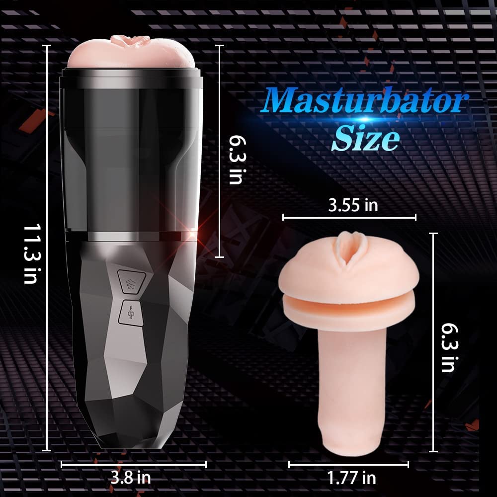 Superb Thrusting 3D Texture Tunnel Vibrating Pocket Pussy Masturbator Male sex toy
