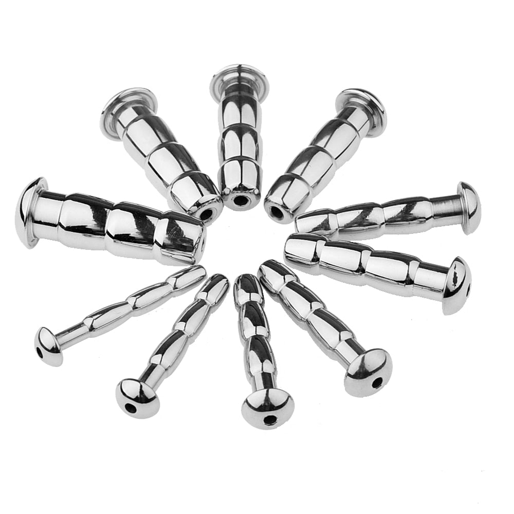 Metal Hollow Urethral Sounding Penis Plug Cum Stopper For Male Sex Male sex toy