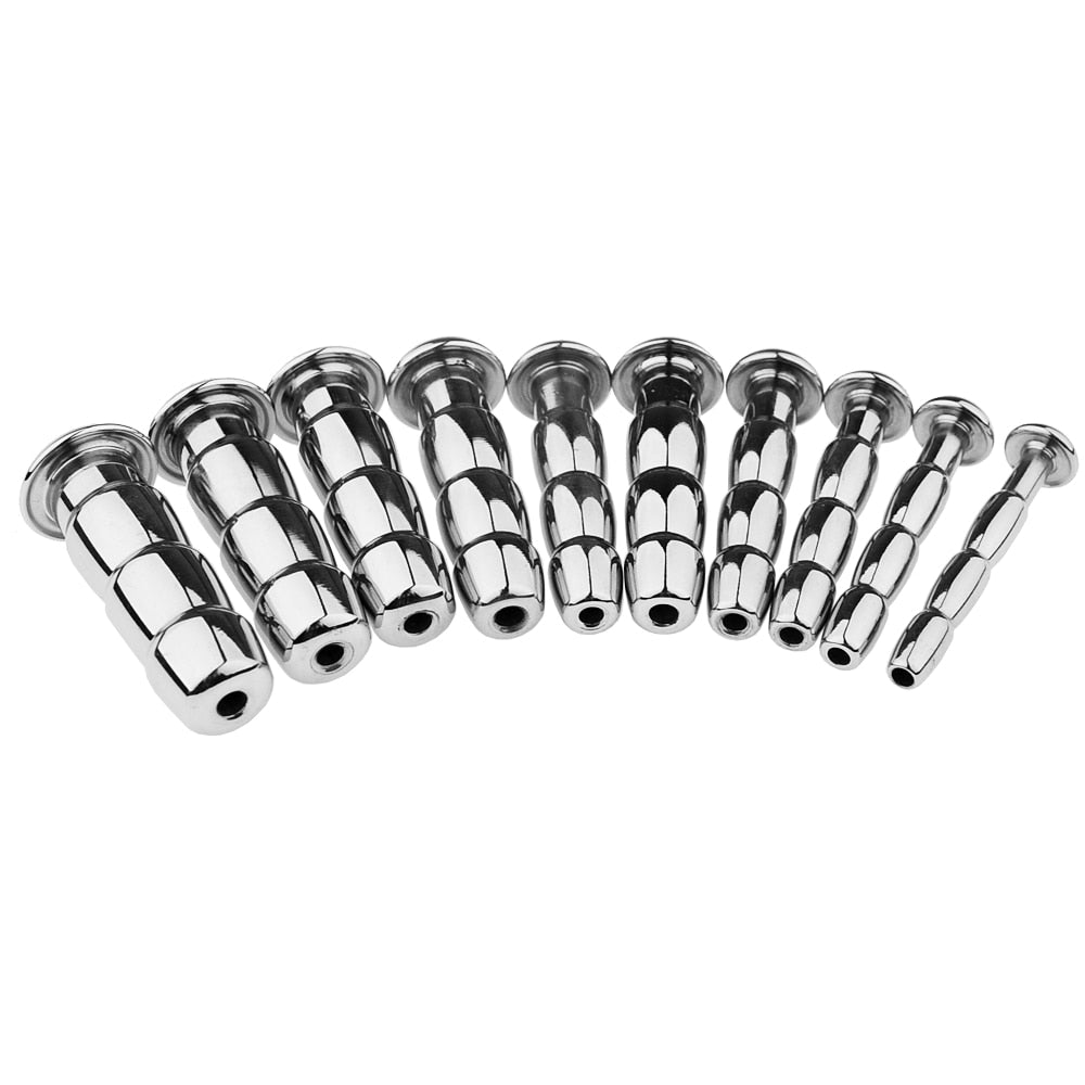 Metal Hollow Urethral Sounding Penis Plug Cum Stopper For Male Sex Male sex toy