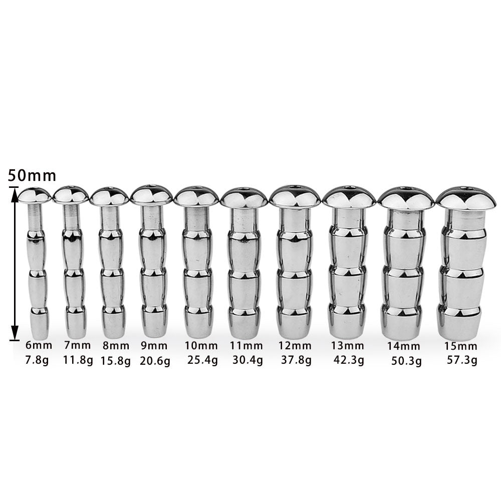Metal Hollow Urethral Sounding Penis Plug Cum Stopper For Male Sex Male sex toy