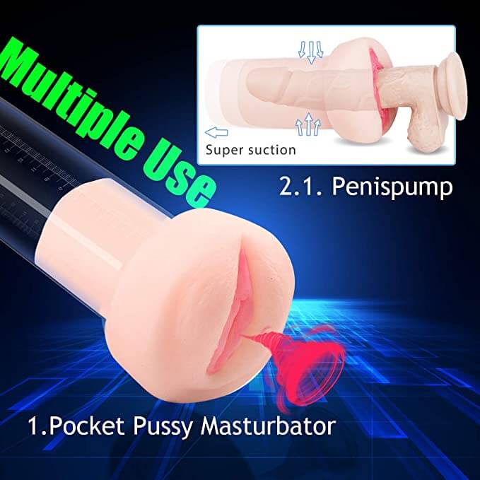3in1 Multiple Use Automatic Penis Pump Masturbator With Penis Rings Male sex toy