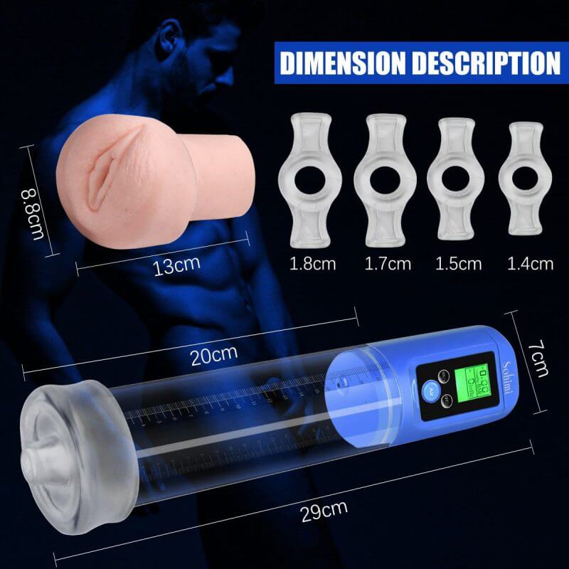 3in1 Multiple Use Automatic Penis Pump Masturbator With Penis Rings Male sex toy