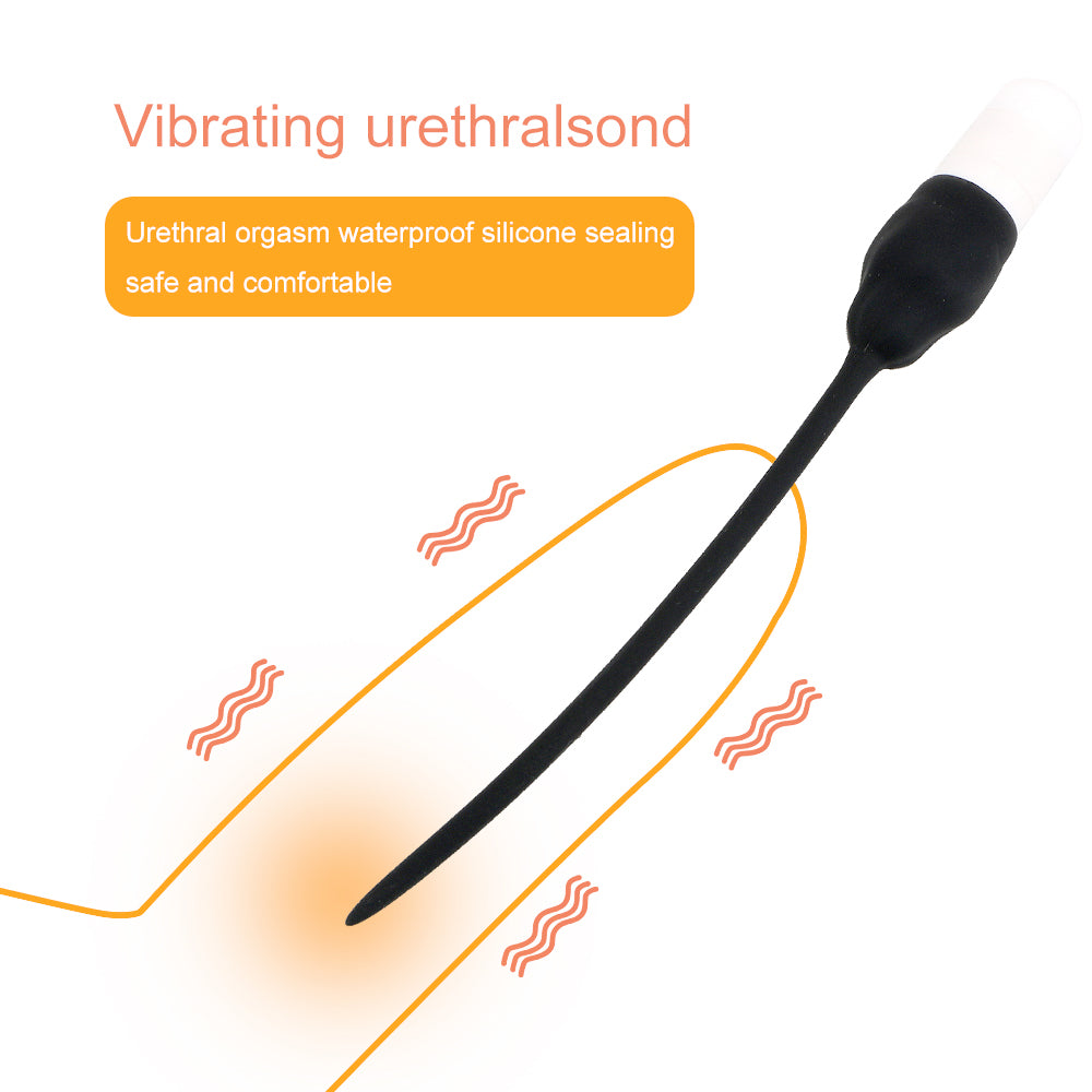 Vibrating Urethral Sounding Dilator Penis Plug Cum Stopper Sex Toy Male sex toy