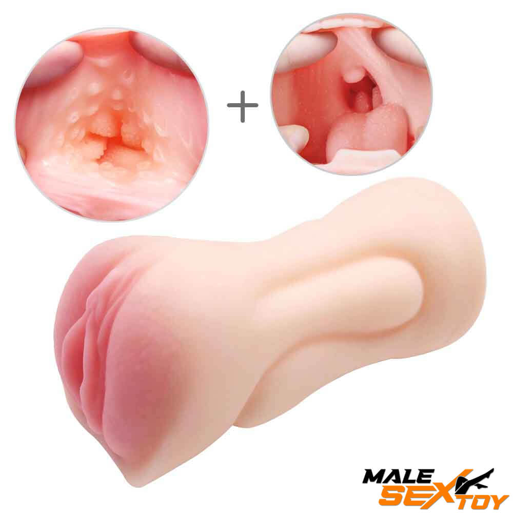 S Design Dual Ends Pocket Pussy With Vagina And Mouth Male sex toy