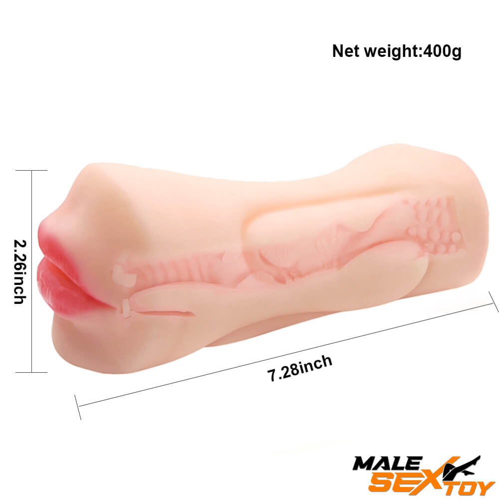 S Design Dual Ends Pocket Pussy With Vagina And Mouth Male sex toy