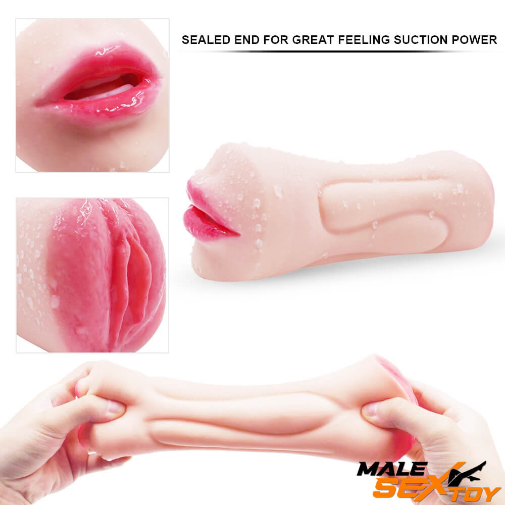 S Design Dual Ends Pocket Pussy With Vagina And Mouth Male sex toy