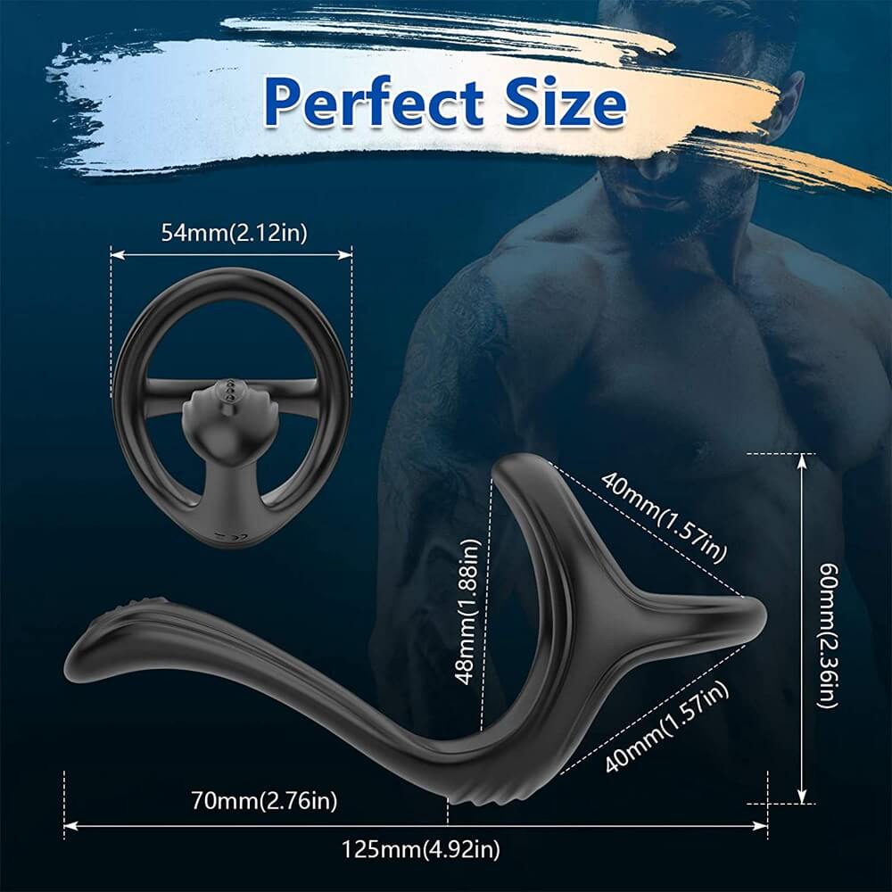 Ergonomic Triple Cock Ring With Butt Plug For Men Delay Ejaculation Male sex toy
