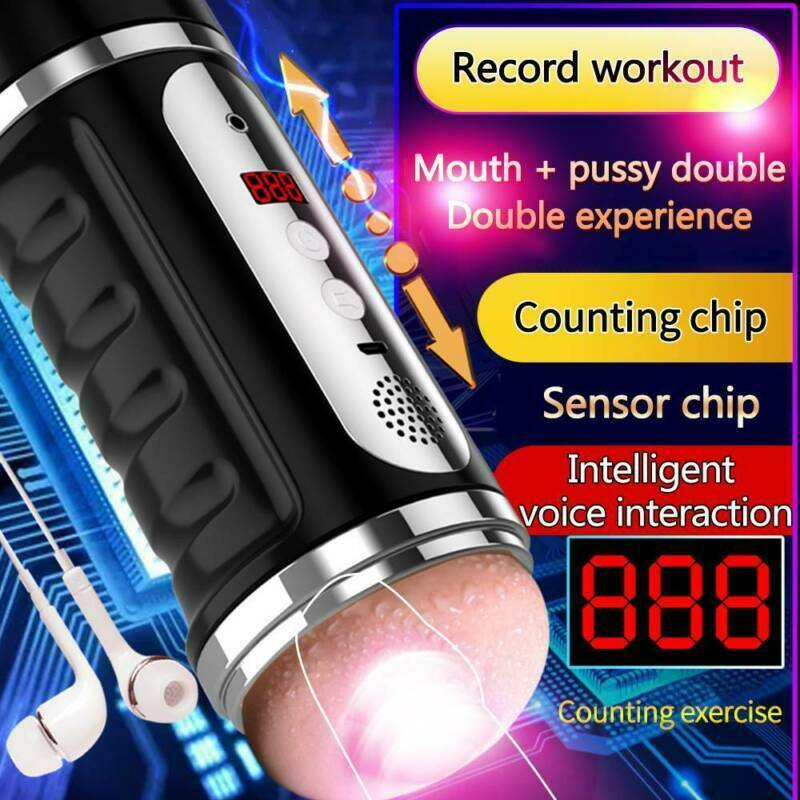 12 Modes Vibrating Pocket Pussy Men Masturbator With Counting Male sex toy