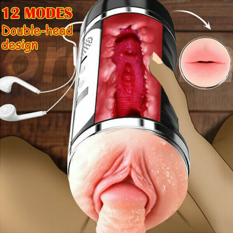 12 Modes Vibrating Pocket Pussy Men Masturbator With Counting Male sex toy