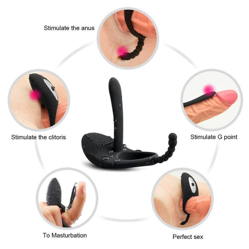 Body Safe Silicone 7 Vibrating Cock Ring For Men Women Male sex toy