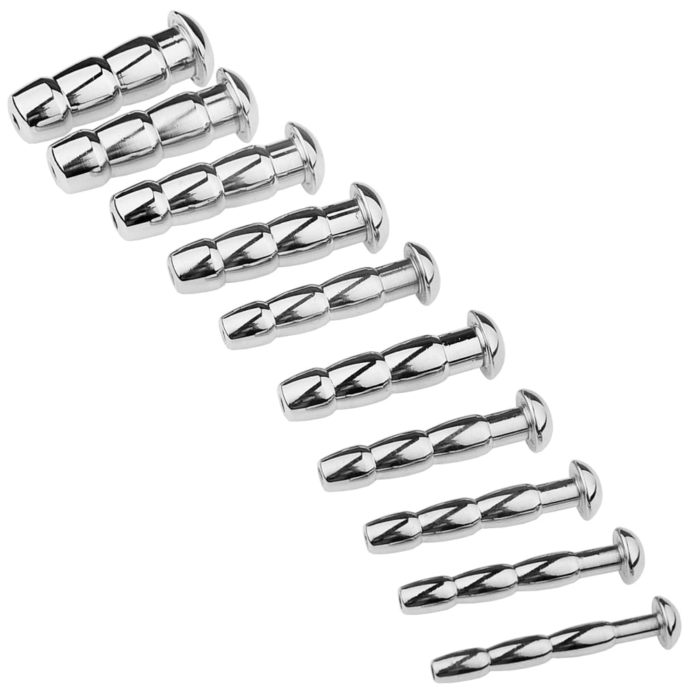 Metal Hollow Urethral Sounding Penis Plug Cum Stopper For Male Sex Male sex toy