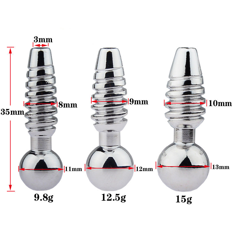 Threaded Stainless Steel Urethral Sound Dilator Male Penis Plug Cum Stopper Male sex toy