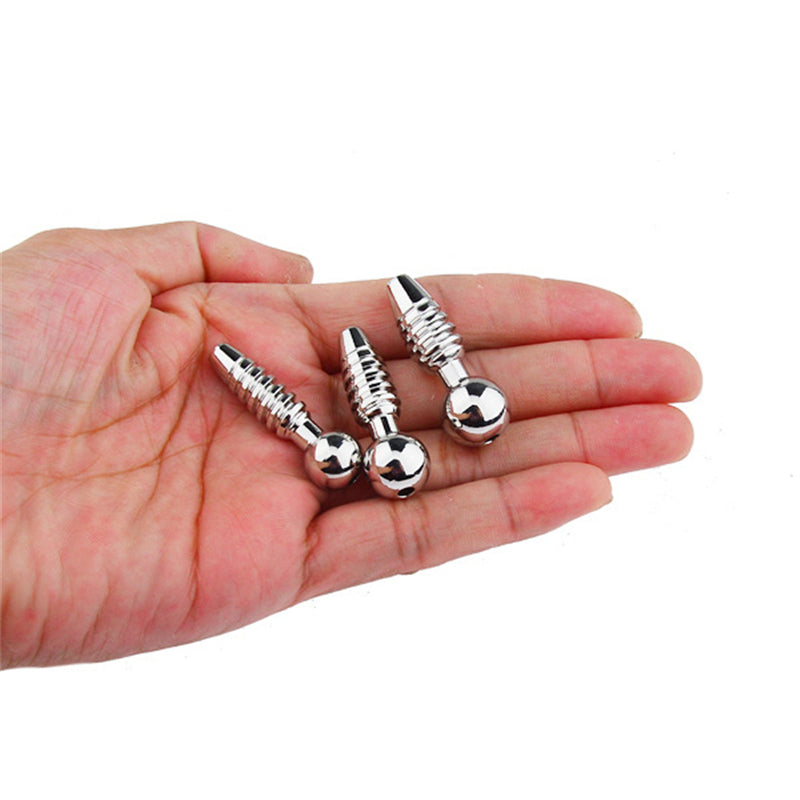 Threaded Stainless Steel Urethral Sound Dilator Male Penis Plug Cum Stopper Male sex toy