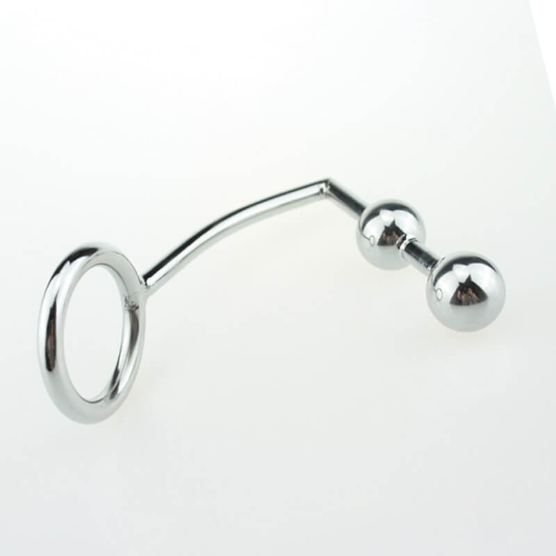 Stainless Steel Cock Ring With Anal Hook For Anus Prostate Massaging Male sex toy