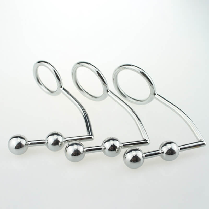 Stainless Steel Cock Ring With Anal Hook For Anus Prostate Massaging Male sex toy
