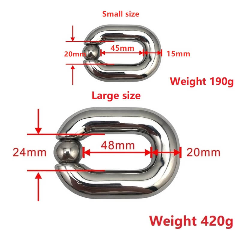 Stainless Steel Ball Scrotum Stretcher Cock Ring Metal Sex Toy Male sex toy