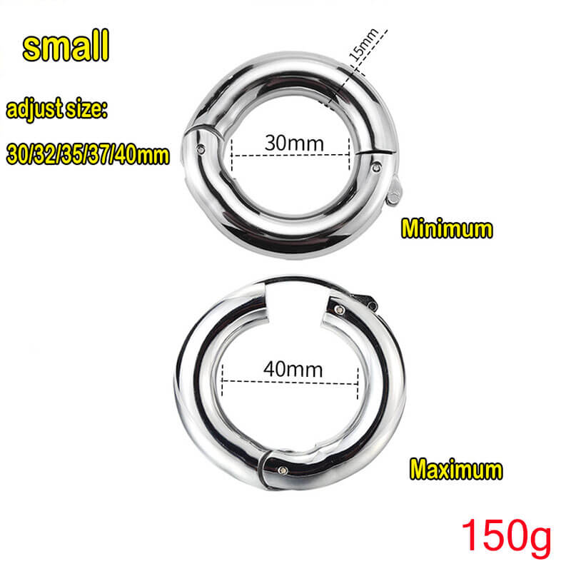 Stainless Steel Adjustable Penis Ring Scrotum Pendant Ball Stretcher Male sex toy